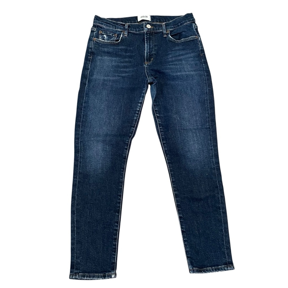 AGOLDE Women's Sophie Mid/High Rise Cabana Wash Skinny Cropped Jeans Size‎ 28